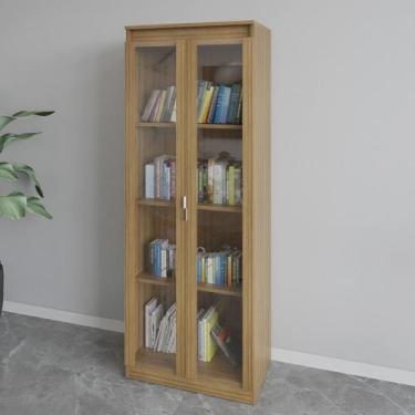 Imagem de Armário para Escritório com 2 Portas de Vidro e 4 Prateleiras MDP Bran