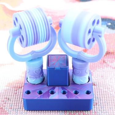 Imagem de Rolo de arte de diamante, 2 peças de rolo de pintura de diamante com suporte, caneta de arte de diamante, rolo de roda, pontas Nbis, armazenamento de cera, ferramentas e acessórios de alisamento de