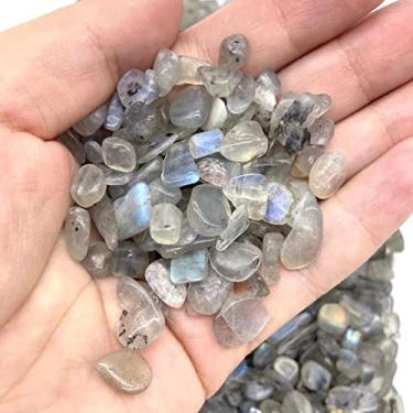 Imagem de Decoração de casa 200 g 7 mm-15 mm azul flash natural cinza lua quartzo cascalhos cristal polimento pedra lascas para pedras