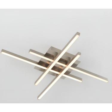 Imagem de Plafon sobrepor moderno slim perfis LED integrado hastes cruzadas 50x5