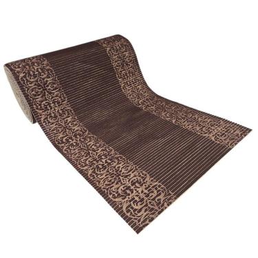 Imagem de Tapete Passadeira Emborrachada Pvc Antiderrapante 0,65x3,00m Barrado Bege Marrom