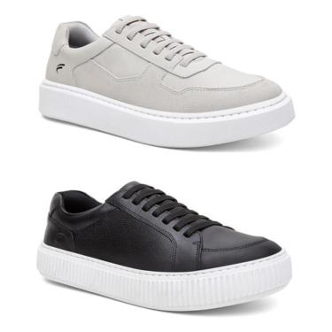 Imagem de Kit 2 Pares Tênis Casual 100% Couro Legítimo Masculino-Masculino