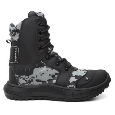 Imagem de Bota Cano Longo Couro Premium Biqueira Pvc Shelga Boots, Cinza Camufla