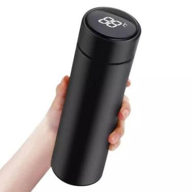 Imagem de Garrafa Inox Com Termometro Digital 480ml Termica Display Lcd Bebida Q