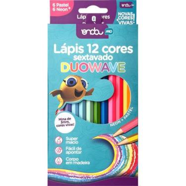 Imagem de Lápis de Cor Sextavado Duowave - 12 cores - Onda Pro
