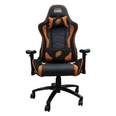 Imagem de Cadeira Gamer Gc400 Estofado Em material sintético 120Kg Preto E Laran