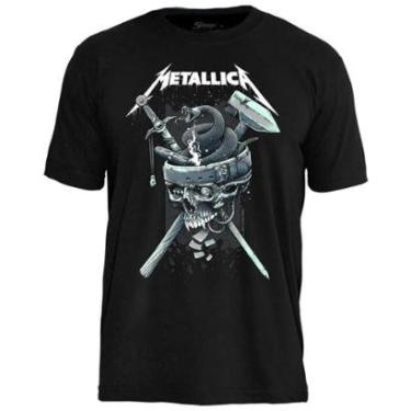 Imagem de Camiseta de Banda Metallica em Algodão Manga Curta Gola Redonda-Unissex