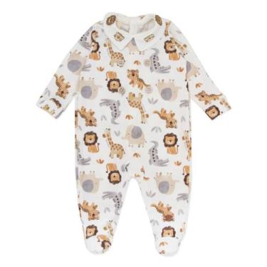 Imagem de Macacão Bebê Menino Safari Gola Padre Bordada Mini &amp Co - Mini & Co