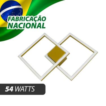 Imagem de Luminaria de Teto/Parede Sobrepor Plafon 54W Quadrada Led - Zenite, ZH