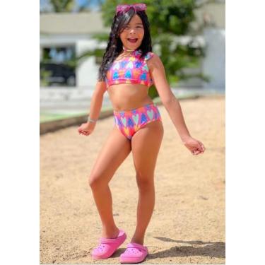 Imagem de Biquini Infantil Menina Juvenil Proteção UV Verão Moda Praia - Click B
