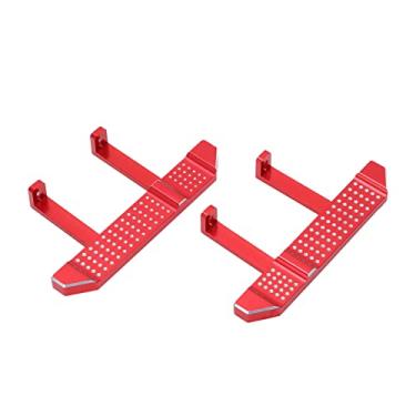 Imagem de WinmetEuro Pedais de placa lateral, pedal lateral de carro RC leve, compacto, durável, liga de alumínio resistente com porca de parafusos para carro MN RC para carro D91 RC para carro D90 RC (R790R vermelho)