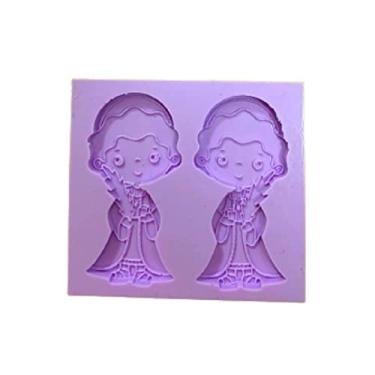 Imagem de Confeitaria dos Moldes, R129 Molde de silicone cosme e damião religião chaveiro resina decorar