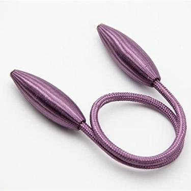Imagem de Cortinas fortes com acessórios de haste de cortina de cortina de corda de liga de pelúcia, T0055, roxo