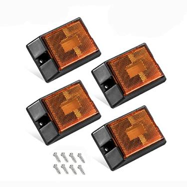 Imagem de CZC AUTO Luzes de LED âmbar laterais seladas submersíveis LED refletor lâmpadas à prova d'água reboque luzes de corrida para 12V barco reboque caminhão naval RV (âmbar, pacote com 4)