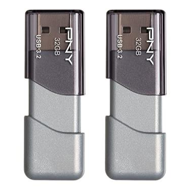 Imagem de PNY 32GB Elite Turbo Attaché 3 USB 3.2 Flash Drive 2 unidades, prata