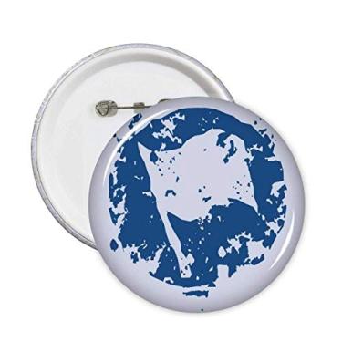 Imagem de Design de bandeira azul ilustração redonda padrão pinos crachá botão emblema decoração acessório 5 peças