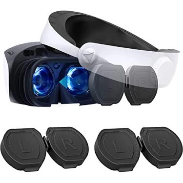 Imagem de Capa protetora de lente para PS VR2, tampa protetora de silicone com 2 unidades para óculos PlayStation VR2, fácil de lavar e secar ao ar livre, à prova de poeira, anti-riscos e anti-gordura
