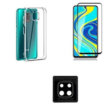 Imagem de Capa Antishock Reforçada Redmi Note 9S / Note 9 Pro Max + Película de GEL 5D 100% da Tela + Película Câmera Lente