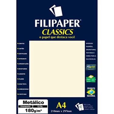 Imagem de Filiperson Classics Papel Pérola para Trabalhos Manuais, Bege (Champanhe), A4