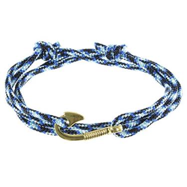 Imagem de West Coast Paracord Pulseiras femininas ajustáveis com âncora náutica e anzol – Feito de corda de nylon, Nylon
