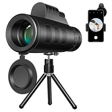 Imagem de Telescópio 40X60 Monocular Profissional BAK4 Alta Qualidade HD Vision Handheld Zoom Telescope Outdoor para Escalada Bird Watching Concert Black