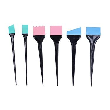 Imagem de Sluffs 6 Pack Silicone Hair Color Brush Hair Color Sweep Brush Rodo Tábua De Barbear, Cabeleireiro Doméstico Cuidados Com O Cabelo Conjunto De Escovas De Cor De Cabelo Salon Ferramentas De Cabeleireir
