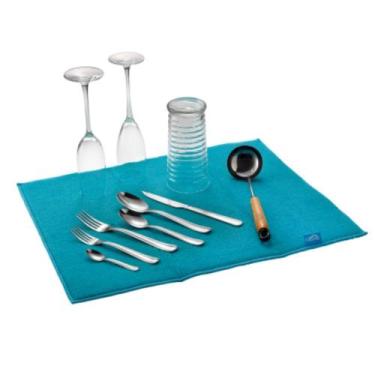 Imagem de Esteira Seca Louça 40cm x 50cm Pano Escorredor Pia - CasaMia, Verde