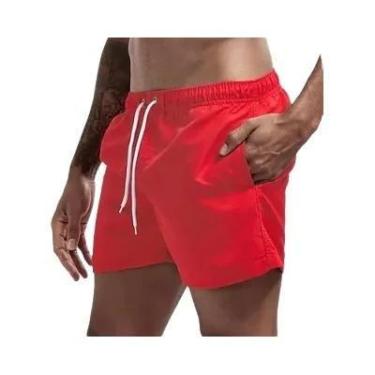 Imagem de Calções de Banho Masculinos Respiráveis e de Secagem Rápida com Bolsos