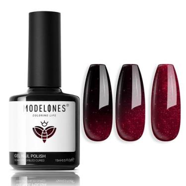 Imagem de Verniz em Gel Modelones - Vermelho Bordô com Efeito Camaleão - 15ml