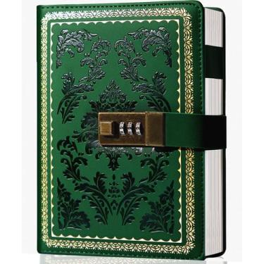 Imagem de Diário YOMENT Vintage com Cadeado - Diário de Couro com Senha - 14x20c