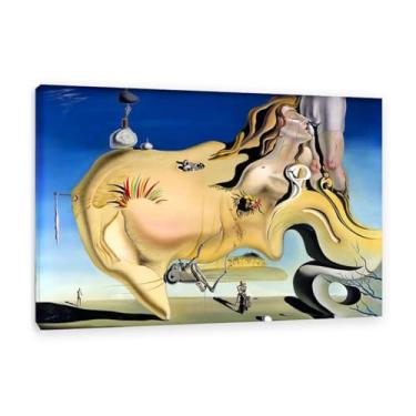 Imagem de sobre tela o grande masturbador, reprodução da famosa pintura a óleo surrealismo telas decorativas para casa escritório galeria presente 70 x 105 cm (28 x 41 pol) moldura interna