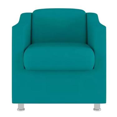 Imagem de Poltrona Bia Decorativa Reforçada Recepção Clinica Salão Sala De Estar Suede Azul Tifany