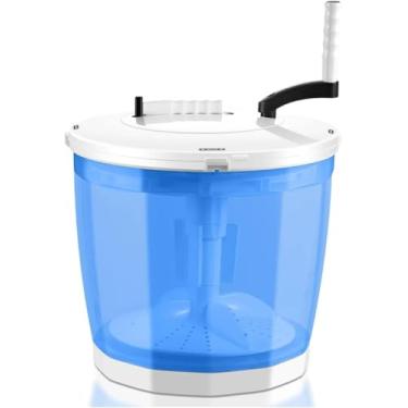 Imagem de Máquina De Lavar Roupa Manual Portátil Com Manivela Não Elétrica Com Balancim Giratório, Mini Máquina De Lavar E Secar Roupa Portátil Manual Para Apartamentos De Acampamento Rv, Clear