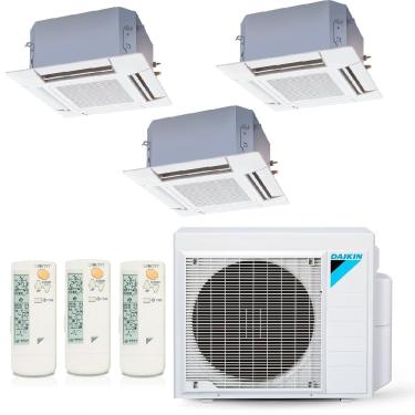 Imagem de Ar-Condicionado Multi Split Inverter Daikin 23.000 BTUs (2x Evap Cassete 4 Vias 9.000 + 1x Evap Cassete 4 Vias 18.000) Quente/Frio 220V