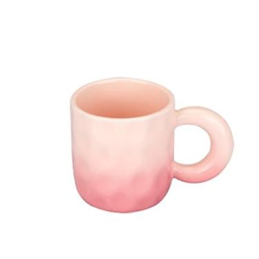 Imagem de hezhuhe2258 Caneca de café com alça grossa, 1 conjunto de caneca de café gradiente, capacidade de 290 ml para copo de água de irmãs amantes de armazenamento de xícara de café da manhã (rosa)