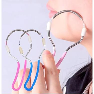 Imagem de 3 peças depiladoras faciais femininas reutilizável rolo de mola depilador indolor para bochechas de queixo, ferramenta removedor de lábio superior (aleatório)