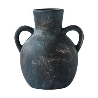 Imagem de Fxzqgnh Vaso Rústico de Cerâmica, Ideal para Decoração de Plantas, Arranjos Florais E Decoração de Casa, Festas de Inauguração, Natal E Escritórios, Bronze, Tamanho real