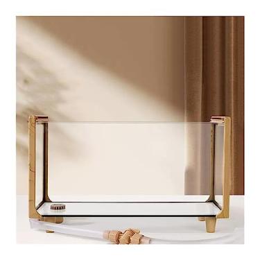 Imagem de CFGH6FDF Tanque de aquário com moldura de grão de madeira retangular de vidro caixa de alimentação ecológica especial grande transparente aquário tartaruga tanque de peixes (pequeno)