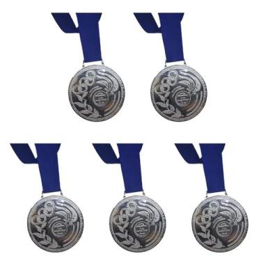 Imagem de Kit C/5 Medalhas de Ouro Prata ou Bronze Honra ao Mérito Espelhada Bri