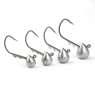 Imagem de Conjunto De 5 Anzóis Leves Com Cabeça De Jig E Farpa Para Pesca De Roc