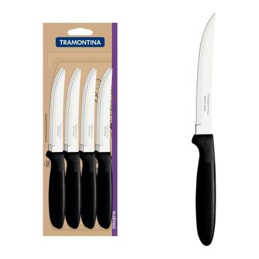Imagem de Conjunto de Facas para Churrasco Tramontina Ipanema com Lâminas em Aço Inox e Cabos de Polipropileno Preto 12 Peças Tramontina