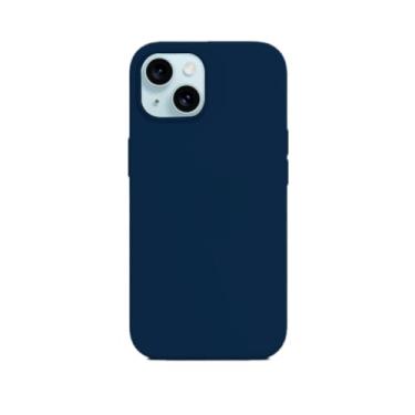 Imagem de Capinha Compatível com Iphone 15 PLUS Preta, Branca, Azul, Rosa, Bordô, Roxo, Lilás, Pink, Laranja, Vermelho, Amarelo, Flexivel, Tecnologia anti impacto, Aveludada com design PREMIUM (AZUL ESCURO)