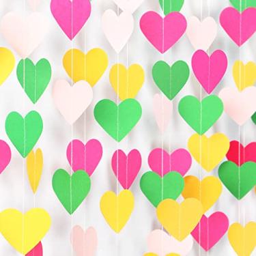 Imagem de Decoração de festa na piscina no Havaí, guirlanda de coração de amor - 1,8 m de altura tropical de aniversário de despedida de solteira para pendurar banner, decoração de pano de fundo para chá de