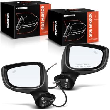Imagem de A-Premium Par (2) espelhos retrovisores elétricos do lado do motorista e do passageiro - compatível com Mazda 3/3 Sport 2014-2016 - Retrovisor retrovisor externo preto dobrável manual aquecido com