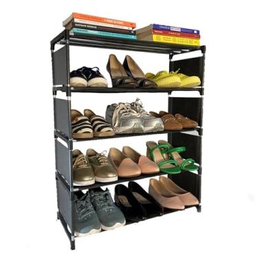 Imagem de Sapateira Para 15 Pares de Tenis Sapatos ou Sandalias Organizador Prateleira Multiuso Desmontavel (CINZA)