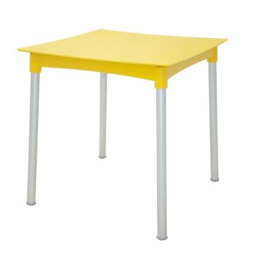 Imagem de Mesa Tramontina Laura Rattan Em Polipropileno Amarelo Com Pernas De Alumínio Anodizado...