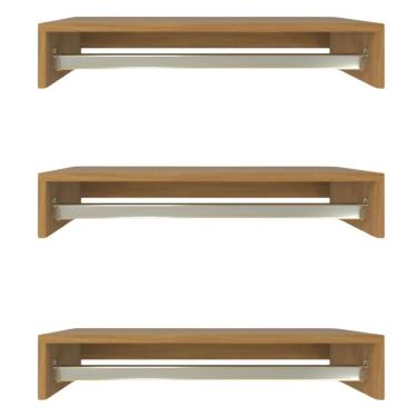 Imagem de Kit 3 Cabideiro De Parede Suspenso 80x25x11,5 Amadeirado
