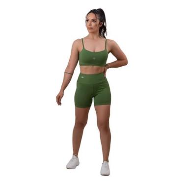 Imagem de Conjunto Academia Shorts Duplo + Top Fitness 2 Peças - Urbanela, Verde