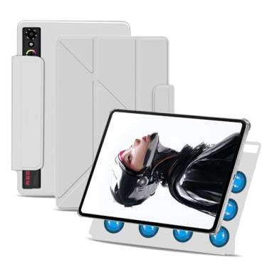Imagem de Capa para tablet gamer RedMAGIC Astra 9 polegadas, capa magnética NOUKAJU para tablet, suporte ajustável, resistente a quedas, antiarranhões, capa de proteção para RedMAGIC Astra (branca)