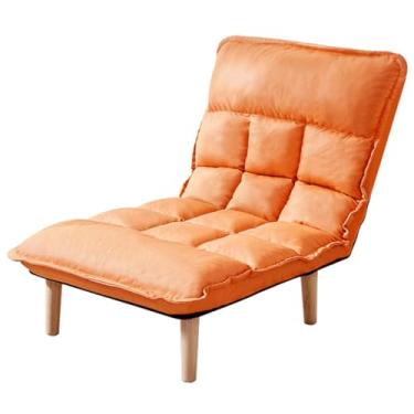 Imagem de espreguiçadeira, cadeira de destaque para quarto com encosto ajustável, cadeira estofada sem braços com assento acolchoado de tecido, cadeira interna para adultos, cadeira preguiçosa, cadeira de